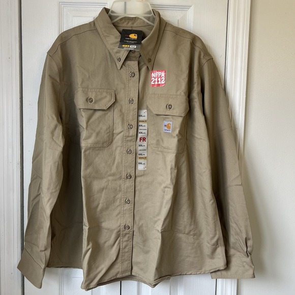 Carhartt Flame Resistant FR Button Front Work Shirt.  Women's XXL‎ 20 Cat 2 NEW - Picture 1 of 9